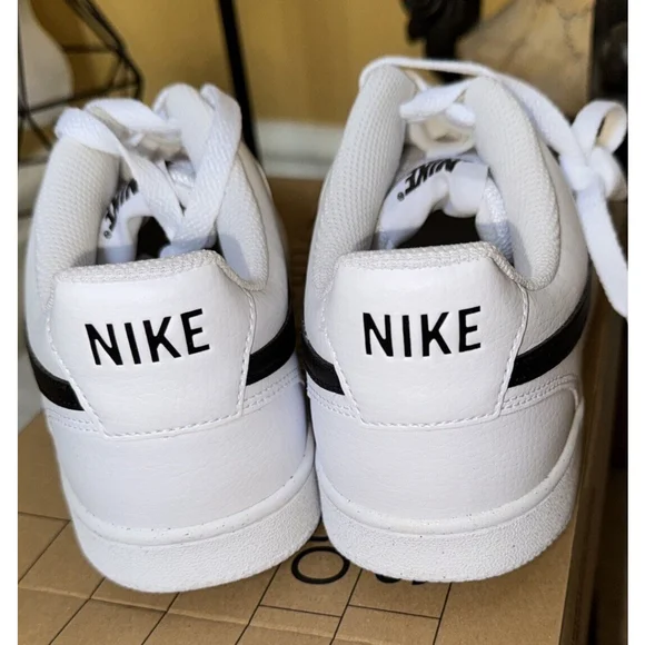 ❤️Nike  Court Vision Low Sneakers - White/Black/White - 8.5Men or Women’s 10 - Picture 5 of 10